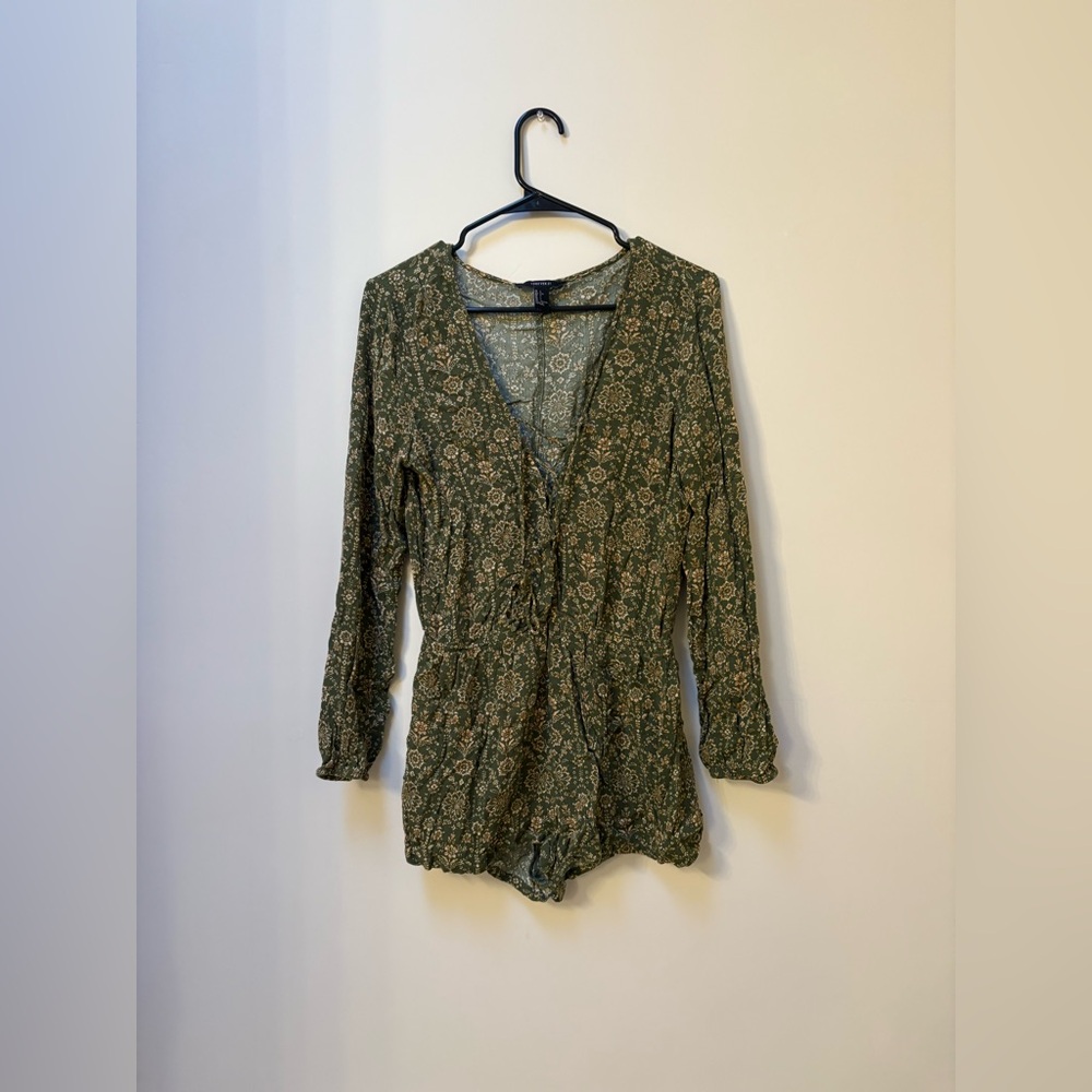 American Eagle Outfitters Green Floral Mini Dress
